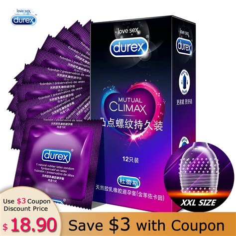 Durex Condoms Mutual Climax Safe Delay Ribbed Dotted Condom Lasting