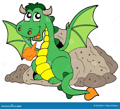 Cute Dragon In Cave Stock Vector Illustration Of Monster 8379016