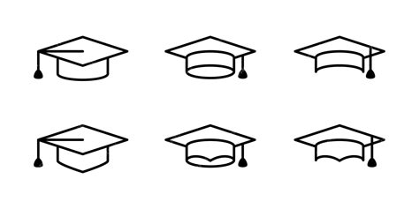 Premium Vector Vector Graduation Cap Icon Set Illustration