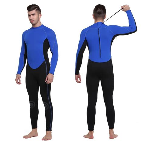 Mens 3mm Scr Neoprene Rash Guard Wetsuit Warm Back Zipper Diving Suit Fullsuit
