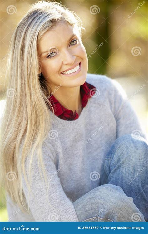 Portrait Of Attractive Woman In Countryside Stock Image Image Of