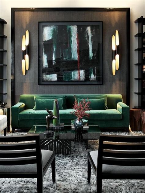Epic black white and green living room ideas 89 on ideas for long. 2016 Velvet Trend in Interior Design - 24 photos | Interior For Life