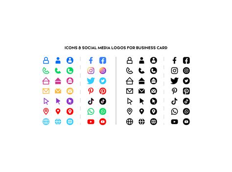 Business Cards With Social Media Logos Home Interior Design