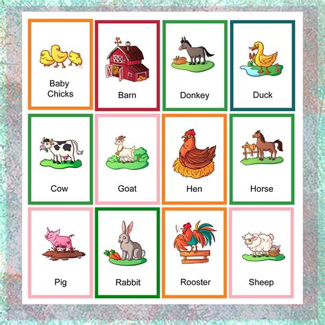 Farm Animal Picture Cards