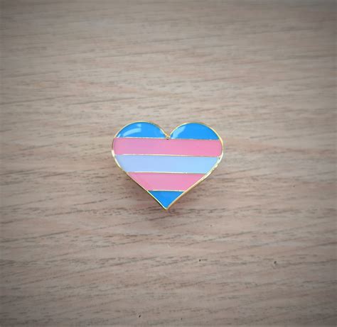 Transgender Heart Enamel Pin Trans Pride Pin Trans Pins Etsy