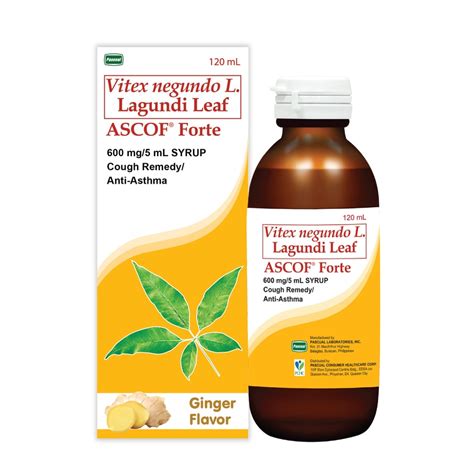 Ascof Forte Lagundi For Adults 600mg5ml Ginger Syrup 120ml Watsons