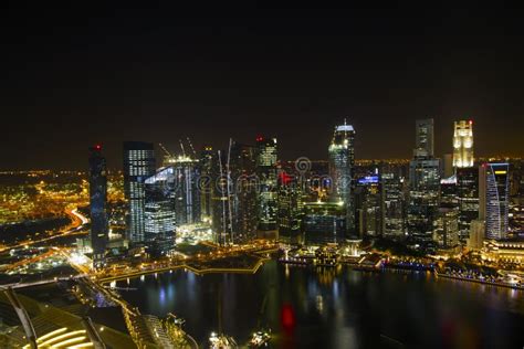 Singapore City Skyline At Night Stock Photo Image Of Landscape