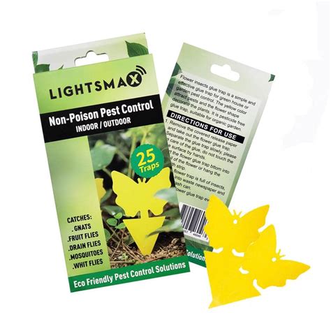 Lightsmax Yellow Sticky Bug Traps For White Flies Mosquitos Fungus