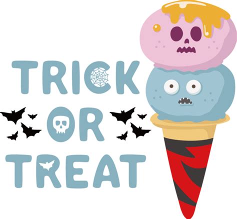 Halloween Ice Cream Cone Cartoon Line For Trick Or Treat For Halloween