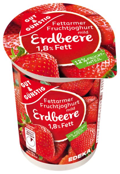 GUT GÜNSTIG Fettarmer Fruchtjoghurt 1 8 Fett Erdbeere von Edeka