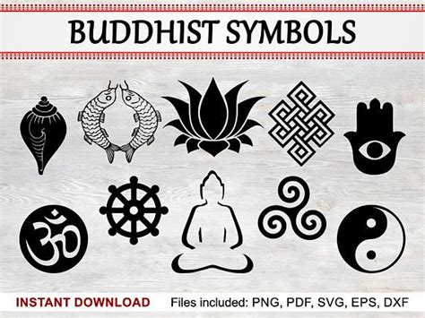 Buddhist Symbols Commercial Use Clipart Meditating Buddha Buddhist