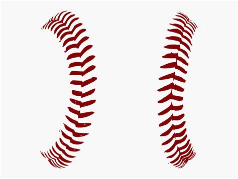 Red Softball Laces Only Clip Art At Clker Baseball Laces Png Free