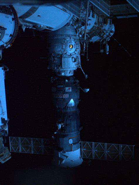 Esa Soyuz Tma 13m Docked At Night