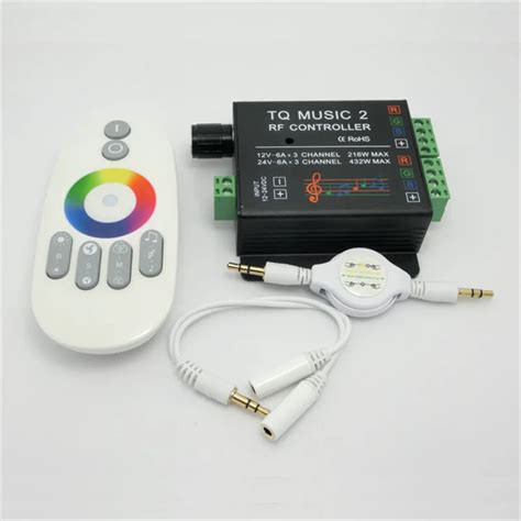 dc12v 24v rgb led controller rf music audio control 3ch tq music2 for smd 3528 5050 5630 led