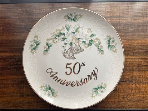 50th Anniversary Plate Vintage Lefton China