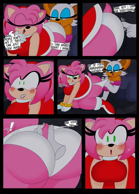 Rule 34 2girls 3barts Amy Rose Anthro Ass Ass Focus Breasts Cleavage Comic Dialogue Female