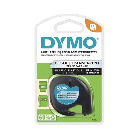 Dymo Labeling Tape For Letratag Label Makers Black Print On Clear