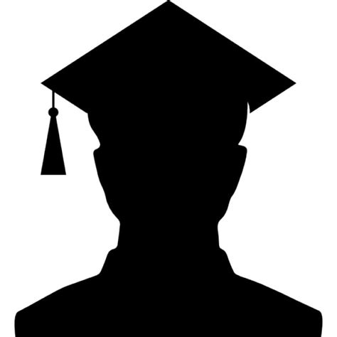 Male University Graduate Silhouette With The Cap Icons Free Download