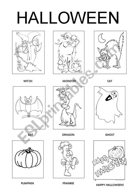 Halloween Picture Dictionary Esl Worksheet By Lacorinita
