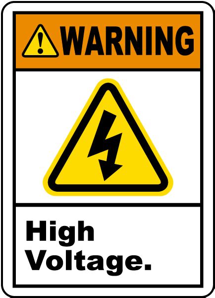 Warning High Voltage Label J6730 By