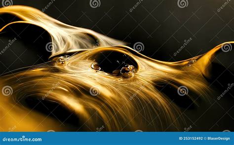 4k Liquid Gold Melted Gold And Black Background Golden Abstract