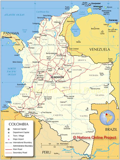 Claim a country by adding the most maps. Map of Colombia - Nations Online Project