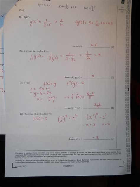 Cie Igcse 0580 Mathematics Paper 2 Extended Mayjune 2013 Answers