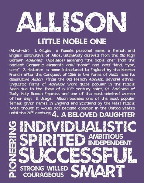 Allison Personalized Name Print Typography Print By Ohbabynames