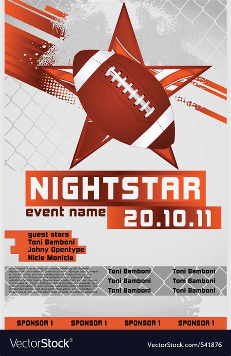 Sport Event Poster Football Royalty Free Vector Image