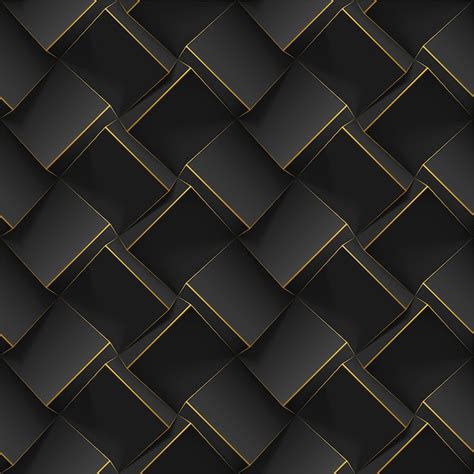 Premium Vector Seamless Geometric Pattern With Realistic Black 3d