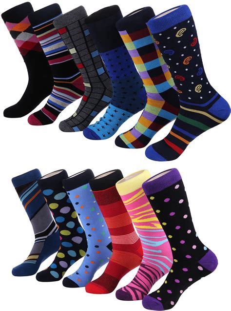 (6 pairs) 2 x pack of 3 caterpillar work socks cotton mens in black. Men's Fun Dress Socks Colorful Cotton Fashion Patterned ...