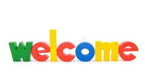 Colorful Wooden Letters With The Word Welcome Stock Photo Image Of