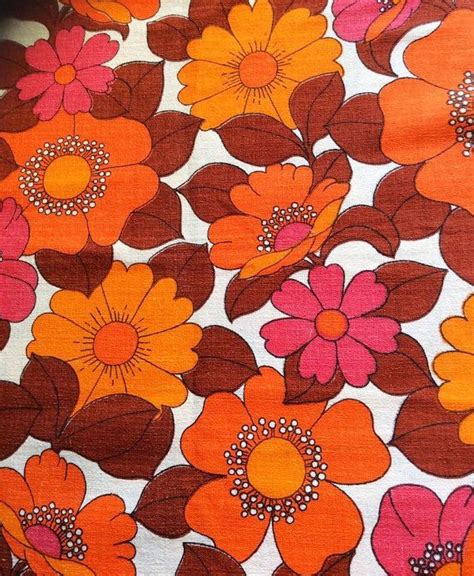 60s Mod Floral Fabric Swedish Bold Pattern In Great By Inspiria Retro