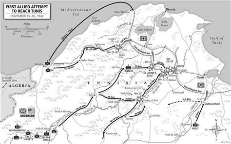 German defense lines in 1943. Allied attempt to reach Tunis Nov. 15-30, 1942 | North ...