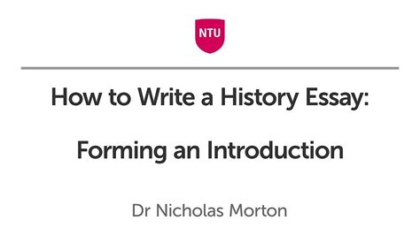 How To Write A History Essay Forming An Introduction Youtube