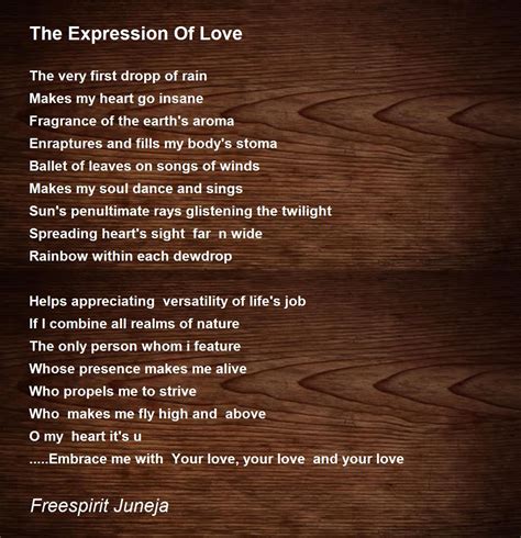 The Expression Of Love The Expression Of Love Poem By Freespirit Juneja