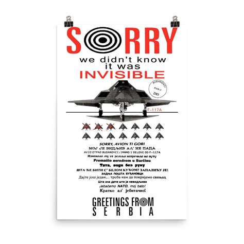 Sorry We Didnt Know It Was Invisible Historical F 117a Etsy