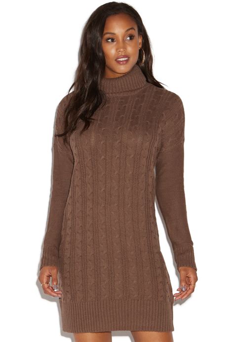 Relaxed Cable Knit Sweater Dress Shoedazzle