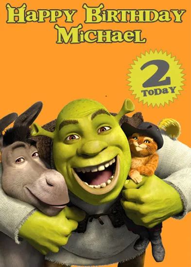 Shrek Personalised Birthday Card Add Your Own Name And Age £325