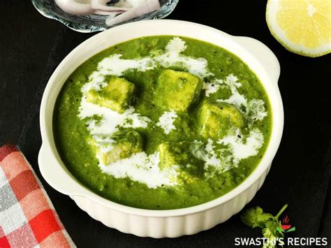 Palak Paneer Recipe Indian Spinach Paneer Swasthi S Recipes Indianhealthyrecipes