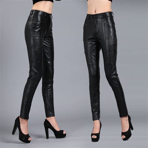 S 4xlwomen Slim Pencil Pants All Match Solid Color Thickened Genuine