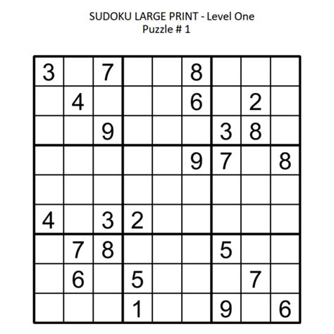 Sudoku Large Print Printable Customize And Print
