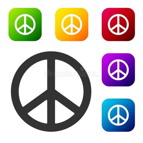 Black Peace Icon Isolated On White Background Hippie Symbol Of Peace