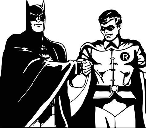 Batman And Robin Cartoon Kick Hand Coloring Page