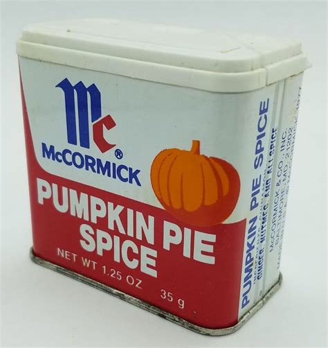 Vintage Mccormick 1977 Pumpkin Pie Spice Tin Baltimore Advertising