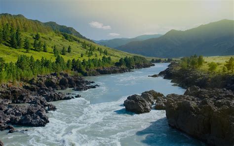 Free Download Mountains River Siberia Russia Wallpapers Mountains River