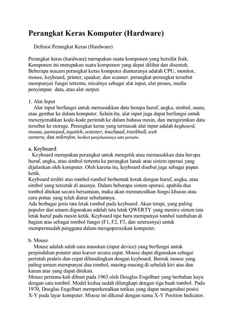 Macam Macam Perangkat Komputer Dan Fungsinya – Berantai
