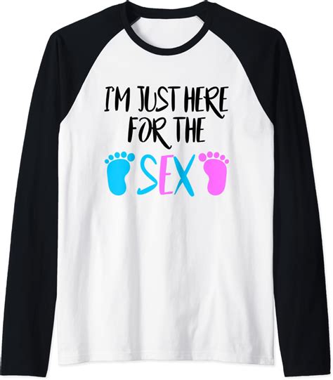 Im Just Here For The Sex Gender Reveal Shirt Raglan Baseball Tee Clothing Shoes