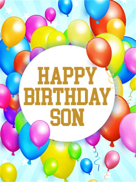 rainbow birthday balloon card  son birthday