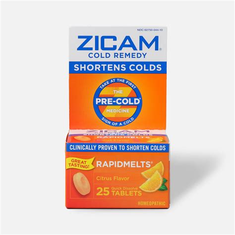 Zicam Cold Remedy Rapidmelts With Vitamin C Citrus 25 Ct
